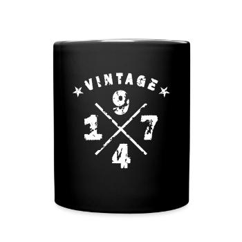 1974 Vintage used-look - Mug uni - noir - Devant