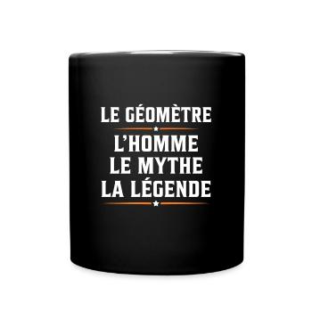 Géomètre topographe l'homme le mythe la légende - Mug uni - noir - Devant