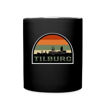 Tilburg Pays-Bas Skyline Silhouette Drapeau néerlandais - Mug uni - noir - Devant