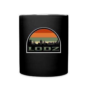 Lodz Pologne Skyline Silhouette Drapeau Polonais Voyage - Mug uni - noir - Devant