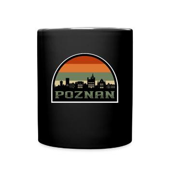 Poznan Poland Skyline Travel Souvenir Polish Flag - Full Colour Mug - black - Front