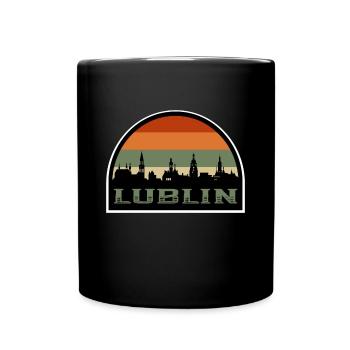 Lublin Pologne Skyline Voyage Drapeau Polonais Souvenirs - Mug uni - noir - Devant