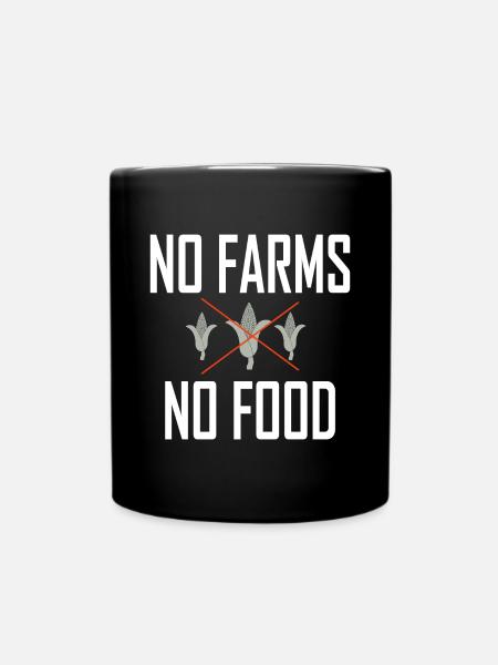 No farms, no food - Full Colour Mug - black