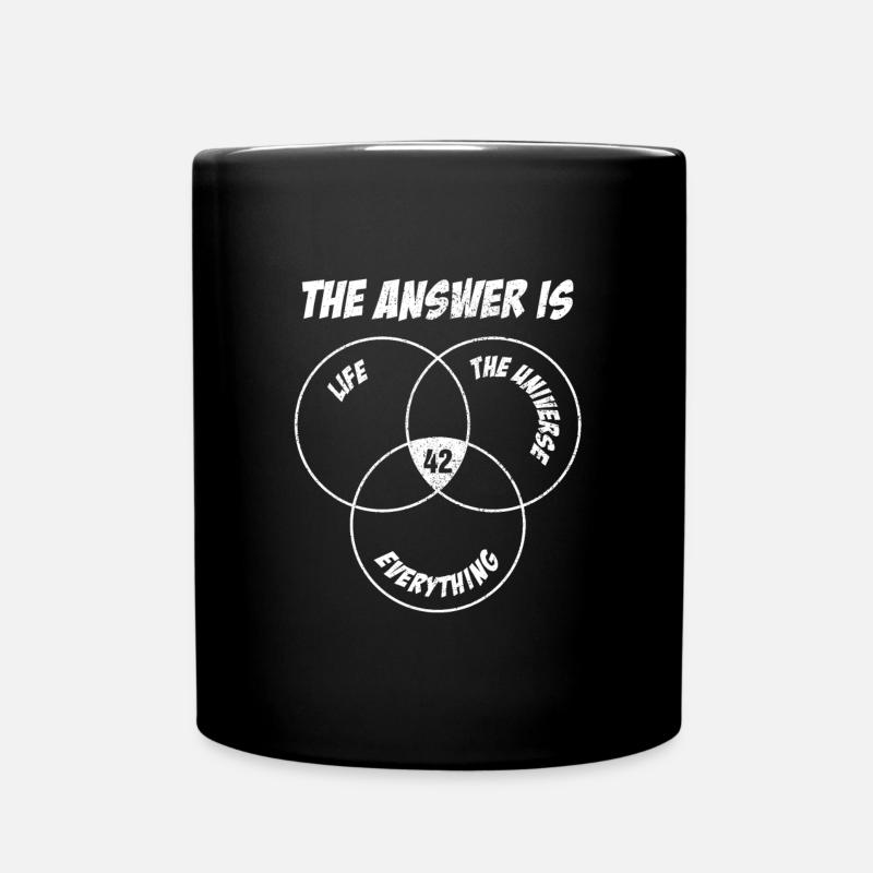 42 Antwort Life Universe Everything I Leben Physik - Tasse einfarbig - Schwarz