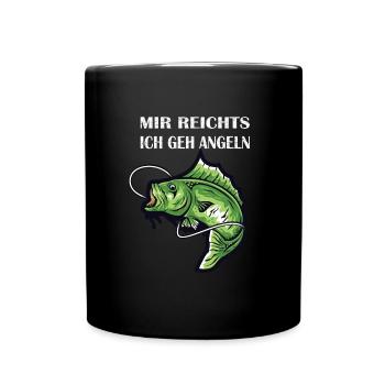 Mir reichts ich geh Angeln - Tasse einfarbig - Schwarz - Vorne