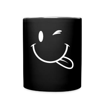 Smile Smilies Emojis Emoticons Motivation Lächeln - Tasse einfarbig - Schwarz - Vorne