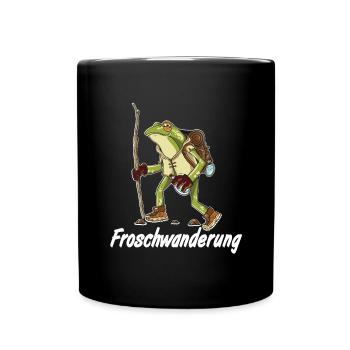 Migration de grenouilles, grenouilles crapaud marchant amphibiens - Mug uni - noir - Devant