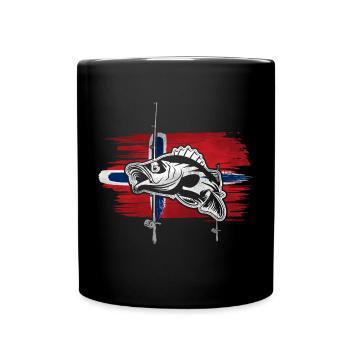 Pêche en Norvège - Mug uni - noir - Devant