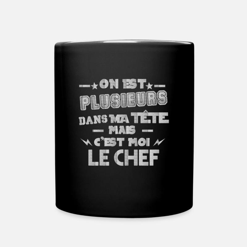 plusieurs dans ma tête mais c'est moi le chef - Mug uni - noir