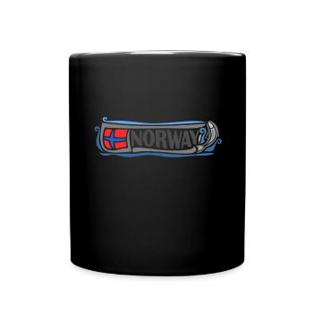 Norwegen Landmark Travel Souvenir Norwegische Flagge - Tasse einfarbig - Schwarz - Vorne