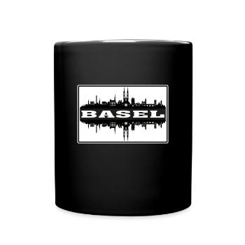 Basel Schweiz Reisesouvenir Skyline Silhouet - Tasse einfarbig - Schwarz - Vorne