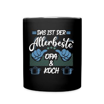 Bester Opa und Koch - Tasse einfarbig - Schwarz - Vorne