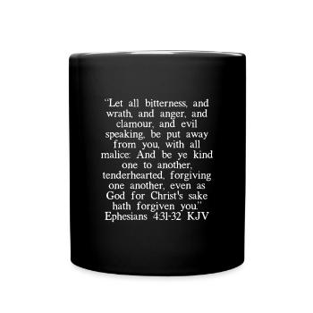 Ephesians 4:31-32 KJV (White Font) - Full Colour Mug - black - Front
