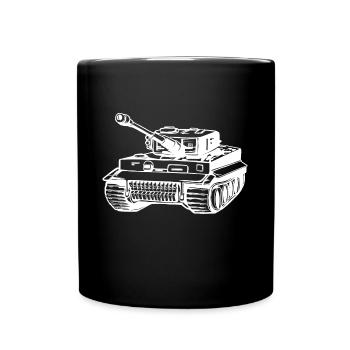 Panzer Tiger Kampfpanzer Weltkrieg lustiger Spruch - Tasse einfarbig - Schwarz - Vorne