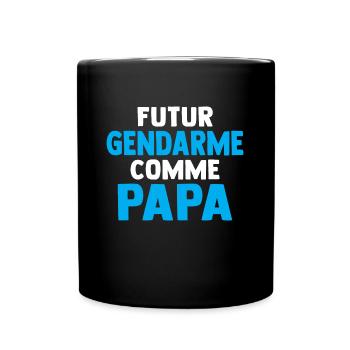 Body bébé futur gendarme comme papa - Mug uni - noir - Devant