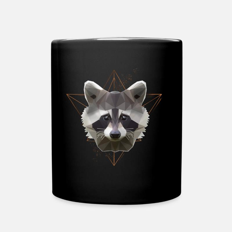 Low Poly Art Raton Racoon Cool Polygon - Mug uni - noir