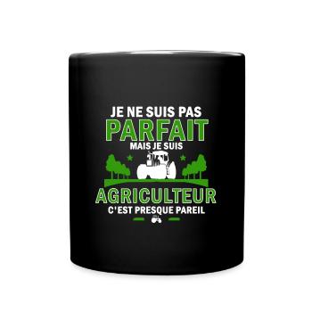 je ne suis pas parfait mais je suis agriculteur - Mug uni - noir - Devant