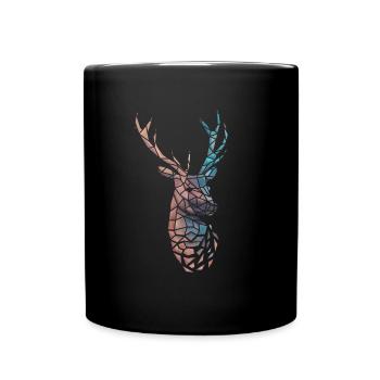 Gradient de cerf low poly - Mug uni - noir - Devant