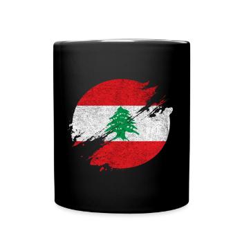 Lebanon Vintage Circle / Gift Idea - Full Colour Mug - black - Front