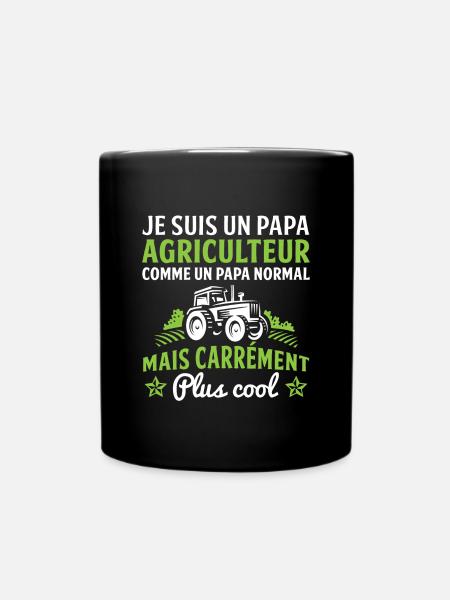 Je suis un papa agriculteur - Mug uni - noir