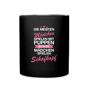 Schafkopfen Schafkopf Kartenspiel Spielkarten - Tasse einfarbig - Schwarz - Vorne