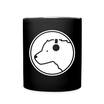 Polar Bear DJ – Cool Music Bear Headphone Party - Full Colour Mug - black - Front