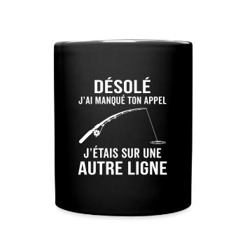 Drôle cadeau pour pêcheur t-shirt peche - Mug uni - noir - Devant
