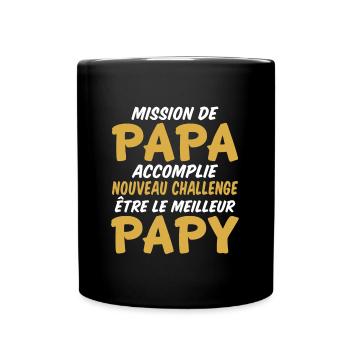nouveau challenge être le meilleur papy - Mug uni - noir - Devant