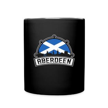 Aberdeen Schottland Skyline Reise Souvenir Schottisch - Tasse einfarbig - Schwarz - Vorne