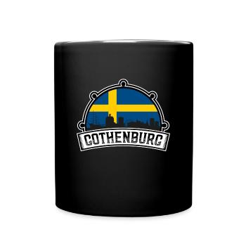 Gothenburg Sweden Skyline Travel Souvenir Swedish - Full Colour Mug - black - Front
