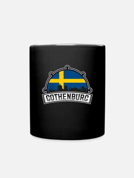 Göteborg Suède Skyline Voyage Souvenir Suédois - Mug uni - noir