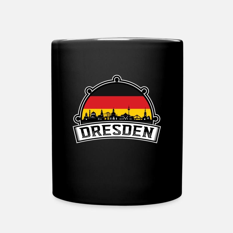 Dresden Deutschland Skyline Travel Souvenir Deutsch Fla - Tasse einfarbig - Schwarz