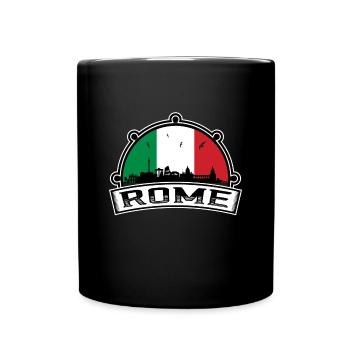 Rom Italien Skyline Travel Souvenir Italienische Flagge - Tasse einfarbig - Schwarz - Vorne