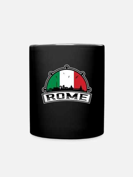 Rom Italien Skyline Travel Souvenir Italienische Flagge - Tasse einfarbig - Schwarz