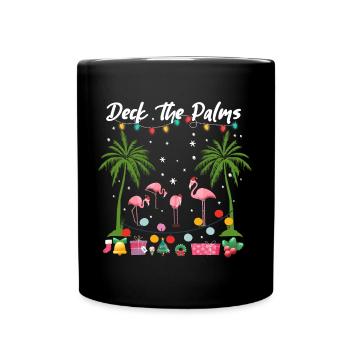 Pont de Noël The Palms Pink Flamingos Holiday - Mug uni - noir - Devant