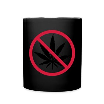 Signe interdit de mauvaises herbes - Mug uni - noir - Devant