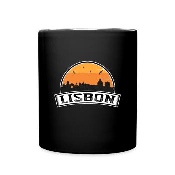 Lisbon Portugal Skyline Travel Souvenir Portuguese - Full Colour Mug - black - Front