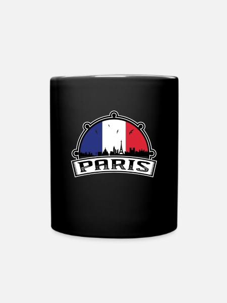 Paris France Skyline Voyage Souvenir Drapeau Français - Mug uni - noir