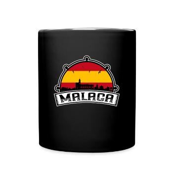 Malaga Espagne Skyline Voyage Souvenir Drapeau Espagnol - Mug uni - noir - Devant