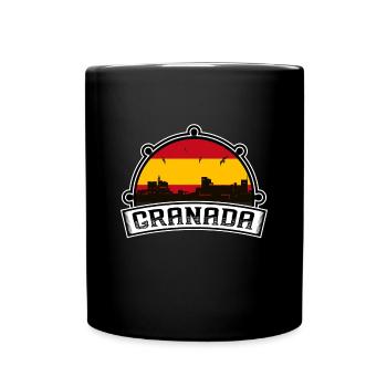 Grenade Espagne Skyline Voyage Souvenir Drapeau Espagnol - Mug uni - noir - Devant