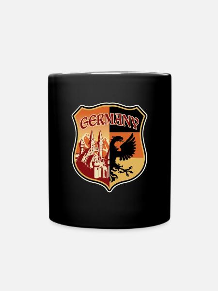 Deutschland Reise Souvenir Aufkleber Deutsche Flagge Abzeichen - Tasse einfarbig - Schwarz
