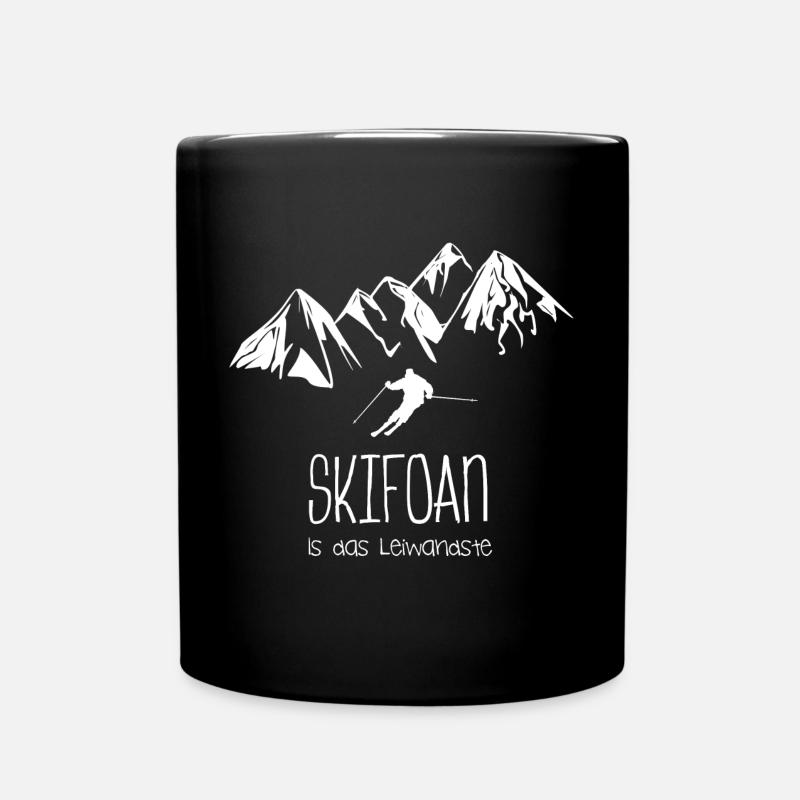 skifahren schifoan is das leiwandste - Tasse einfarbig - Schwarz