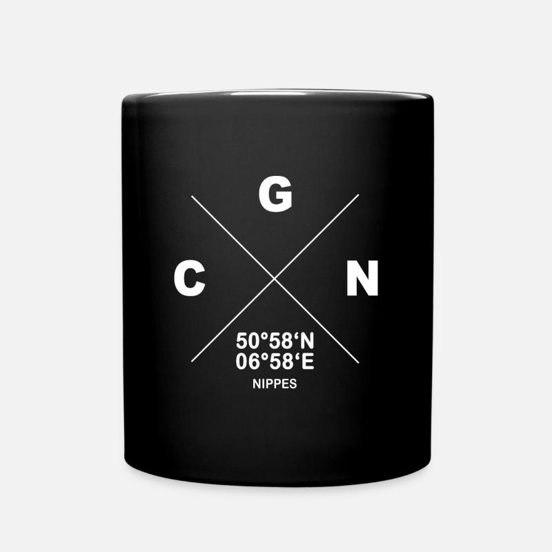 CGN Köln Nippes Veedel Koordinaten Geschenk - Tasse einfarbig - Schwarz
