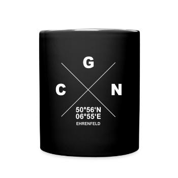 CGN Köln Ehrenfeld Veedel Koordinaten Geschenk - Tasse einfarbig - Schwarz - Vorne