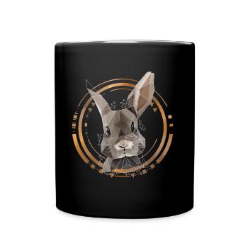 Cool Lapin Low Poly Design | Géométrique, triangle - Mug uni - noir - Devant