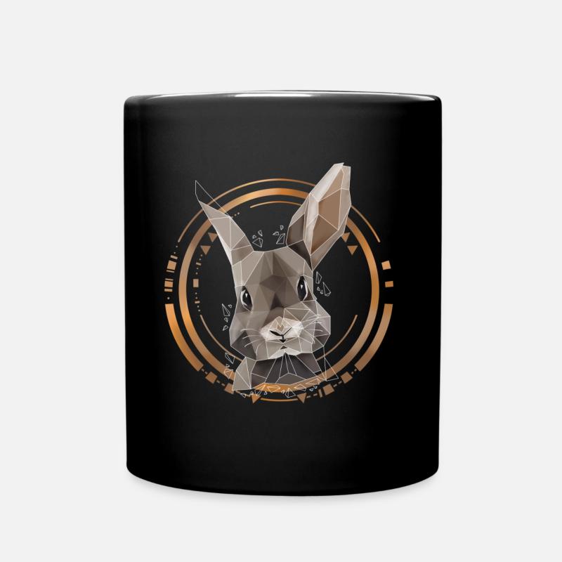 Cooler Hase Low Poly Design | Geometrisch, Dreieck - Tasse einfarbig - Schwarz