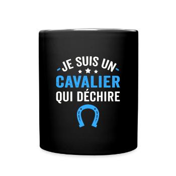 je suis un cavalier qui déchire - Mug uni - noir - Devant