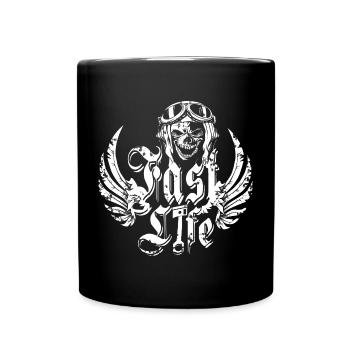 Biker Leben - Tasse einfarbig - Schwarz - Vorne