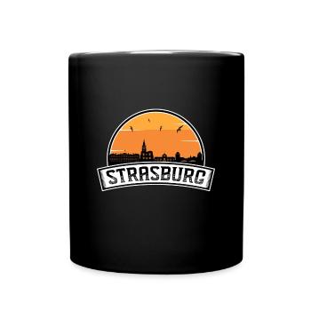 Strasbourg France Skyline Voyage Souvenir Français Fl - Mug uni - noir - Devant