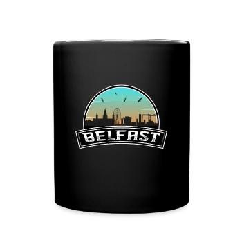 Belfast Nordirland Skyline Irisches Souvenir - Tasse einfarbig - Schwarz - Vorne